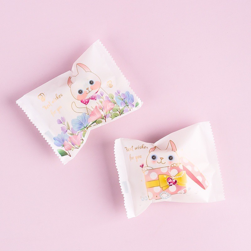 100 vỏ túi bánh 7x9,5cm mèo mix 2 mẫu