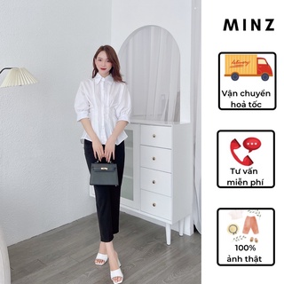 Áo sơ mi cổ đức dúm sườn minz