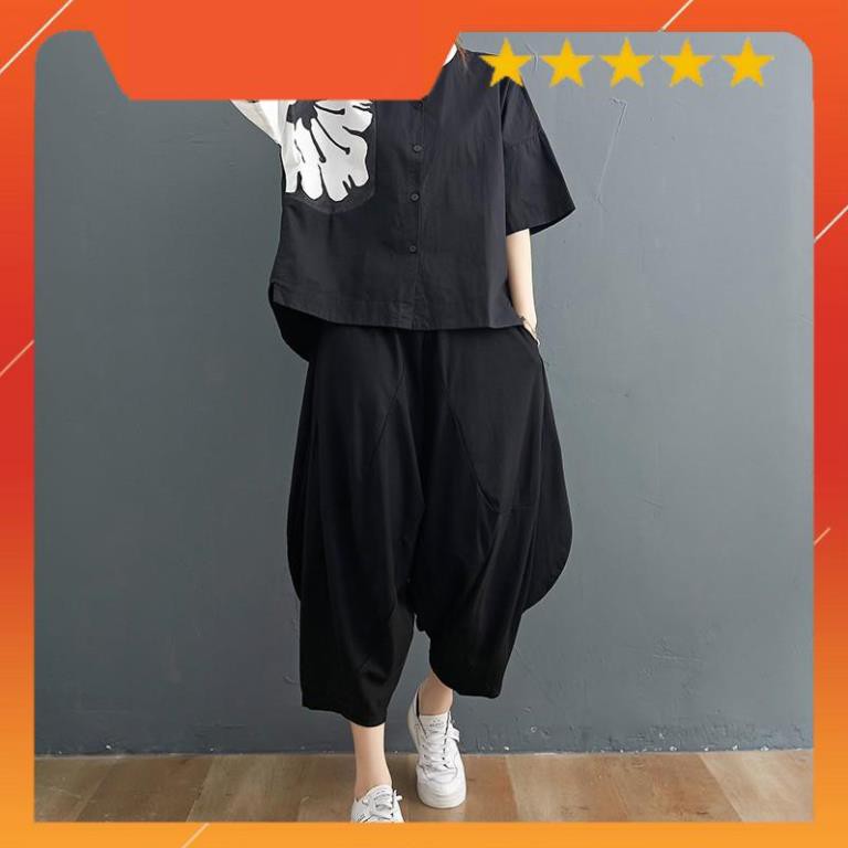 QCCC {Od} S8 bộ đồ bigsize free size áo hoa tay lửng quần lửng thời trang phong cách mẫu mới