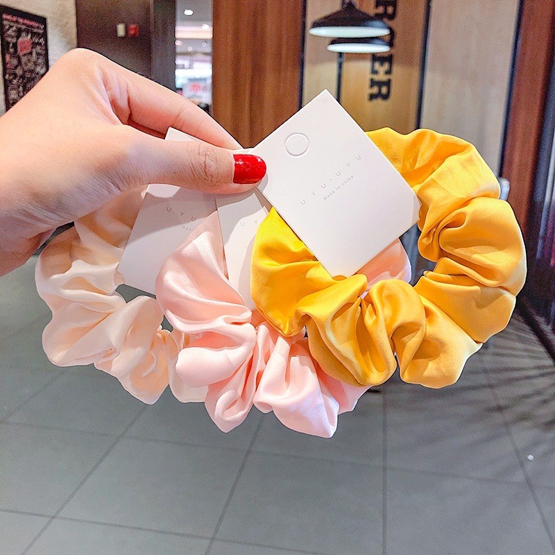 Dây buộc tóc, cột tóc Scrunchies trơn nhiều màu phong cách Hàn Quốc bé gái