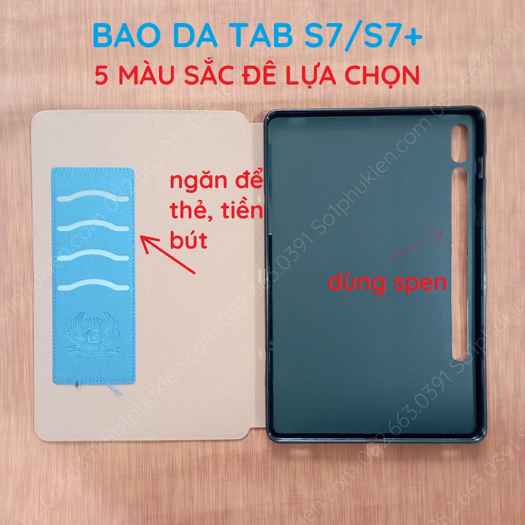 Bao da Samsung Tab S7 (mã SM T870 T875 T876B) | S7+ plus (SM T970 T976B) ) hiệu Lishen bền đẹp, đa năng