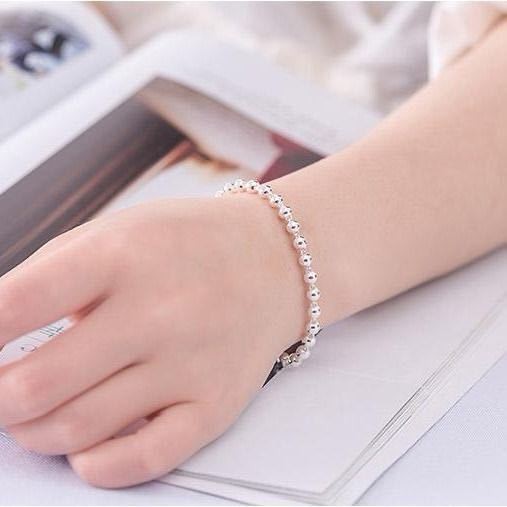 ❤ ❤Vòng Tay Chuỗi Hạt Mạt Chược May Mắn 999 Bằng Bạc sterling Thông Minh Cho Nữ