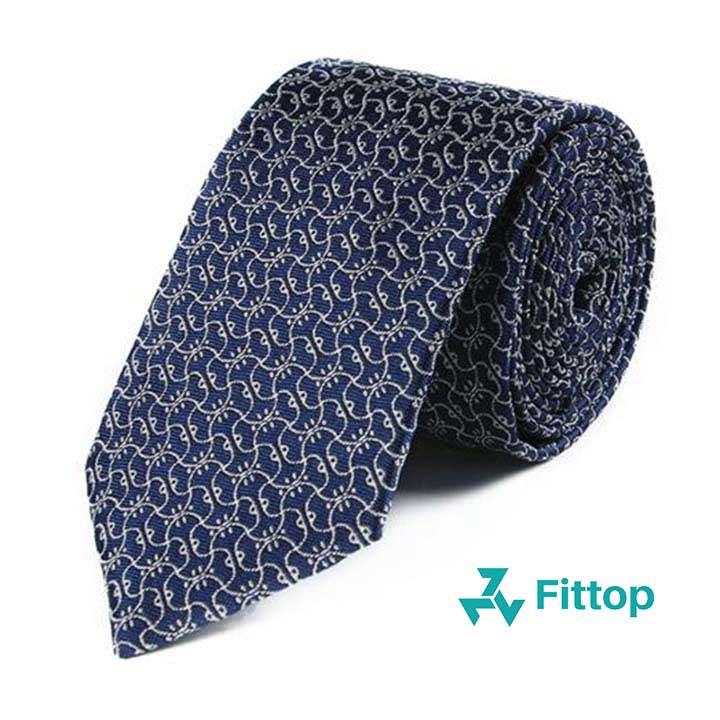 Cà Vạt Nam Xanh Họa Cao Cấp Tiết Độc Đáo 7cm FITTOP CAVAT-076