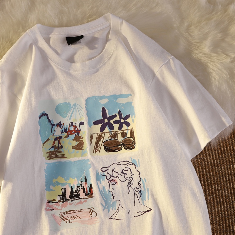 PEWARNA IKAT Áo Thun Tay Ngắn Cổ Tròn Thời Trang Mùa Hè Phong Cách Hàn Quốc Mới Cho Nam Và Nữ