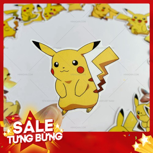 Sticker PIKACHU hình dán chống nước trang trí xe, laptop, nón bảo hiểm, tem dán đàn guitar, xe cub , decal dán - Hàng nh