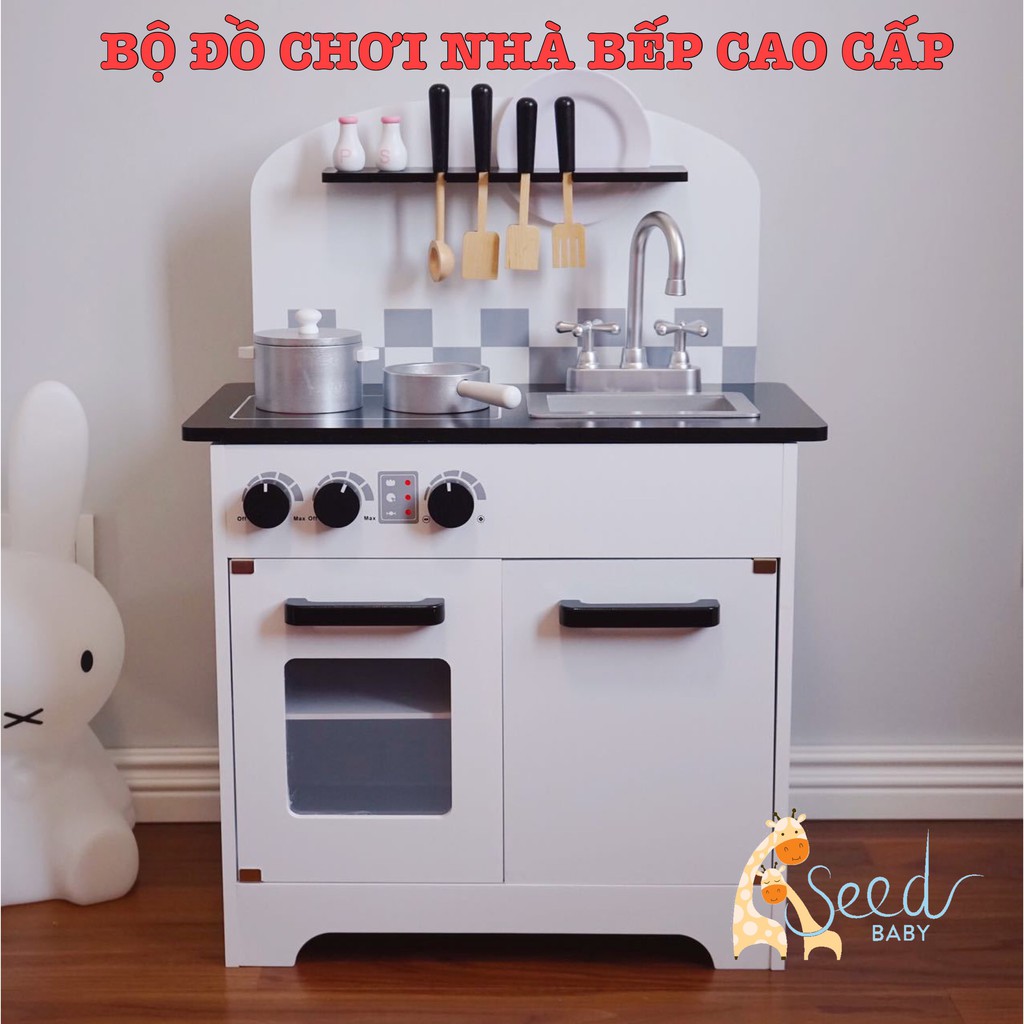 Bộ đồ chơi nhà bếp gỗ cao cấp cho bé - SEED BABY