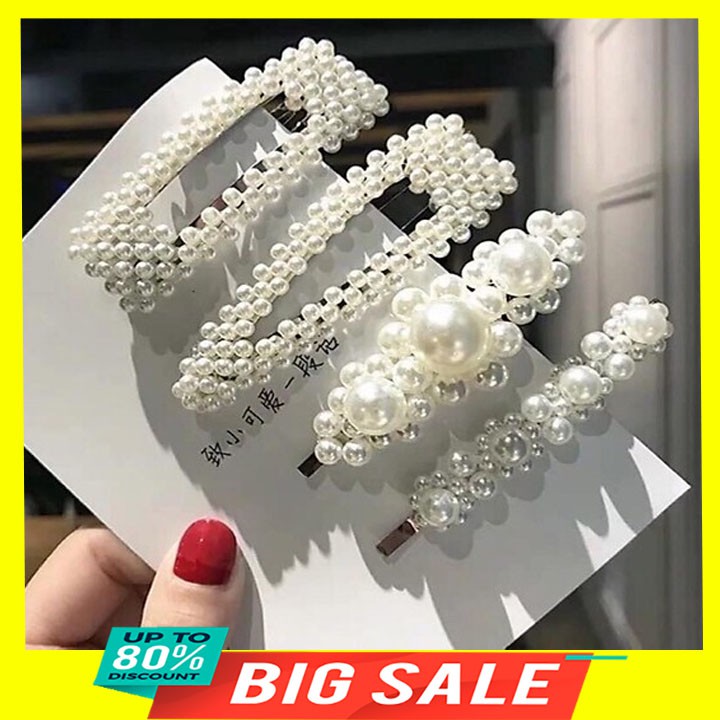 Sét 4 cặp tóc bấm ngọc