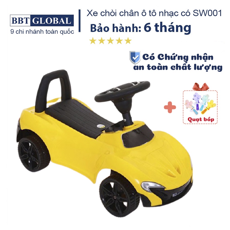 Xe chòi chân cho bé 1 tuổi BBT Global SW001, ô tô có nhạc