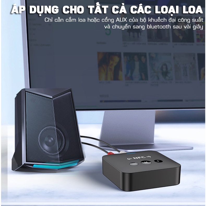 Thiết Bị Thu Phát Âm Thanh Không Dây BT 5.0 Thẻ TF AUX RCA Bluetooth A10 HOMESTORE