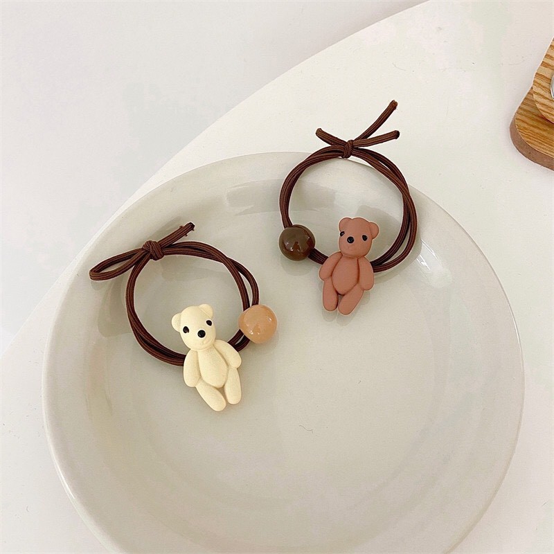 Cột tóc và kẹp tóc gấu teddy và hoa nhựa phong cách Hàn Quốc Mua Tất (muatatshop)