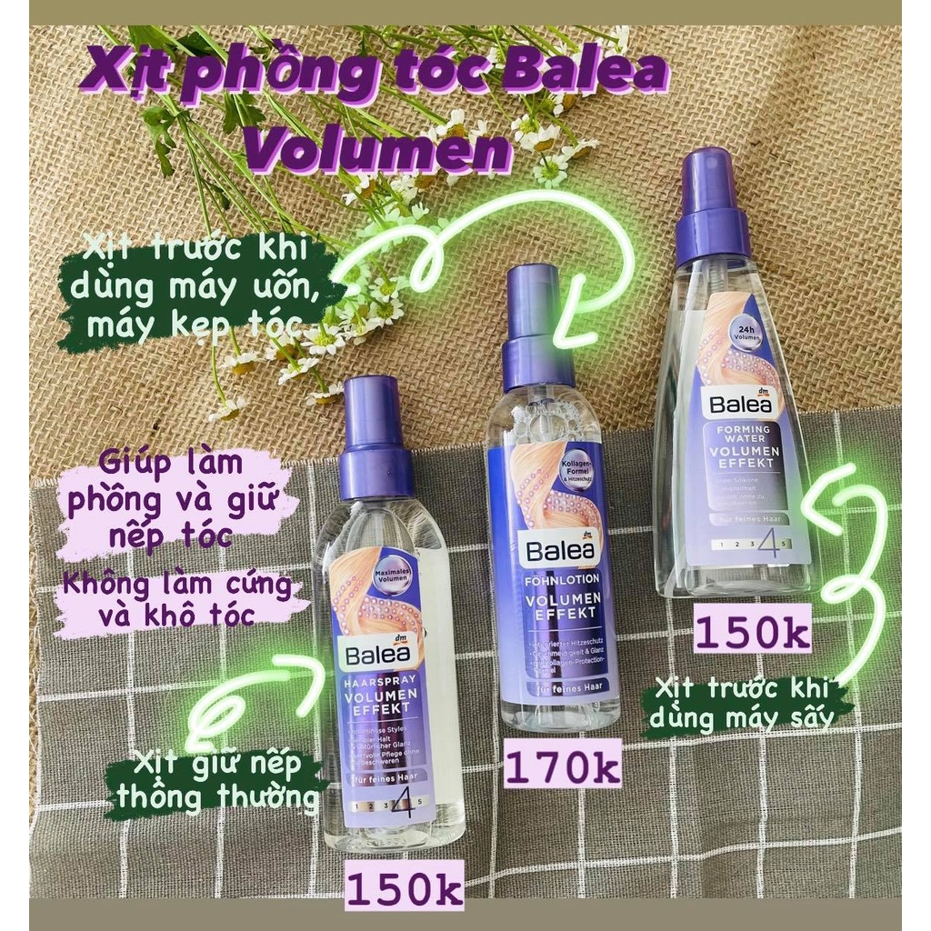 Xịt phồng tóc Balea Volume Effekt 150ml