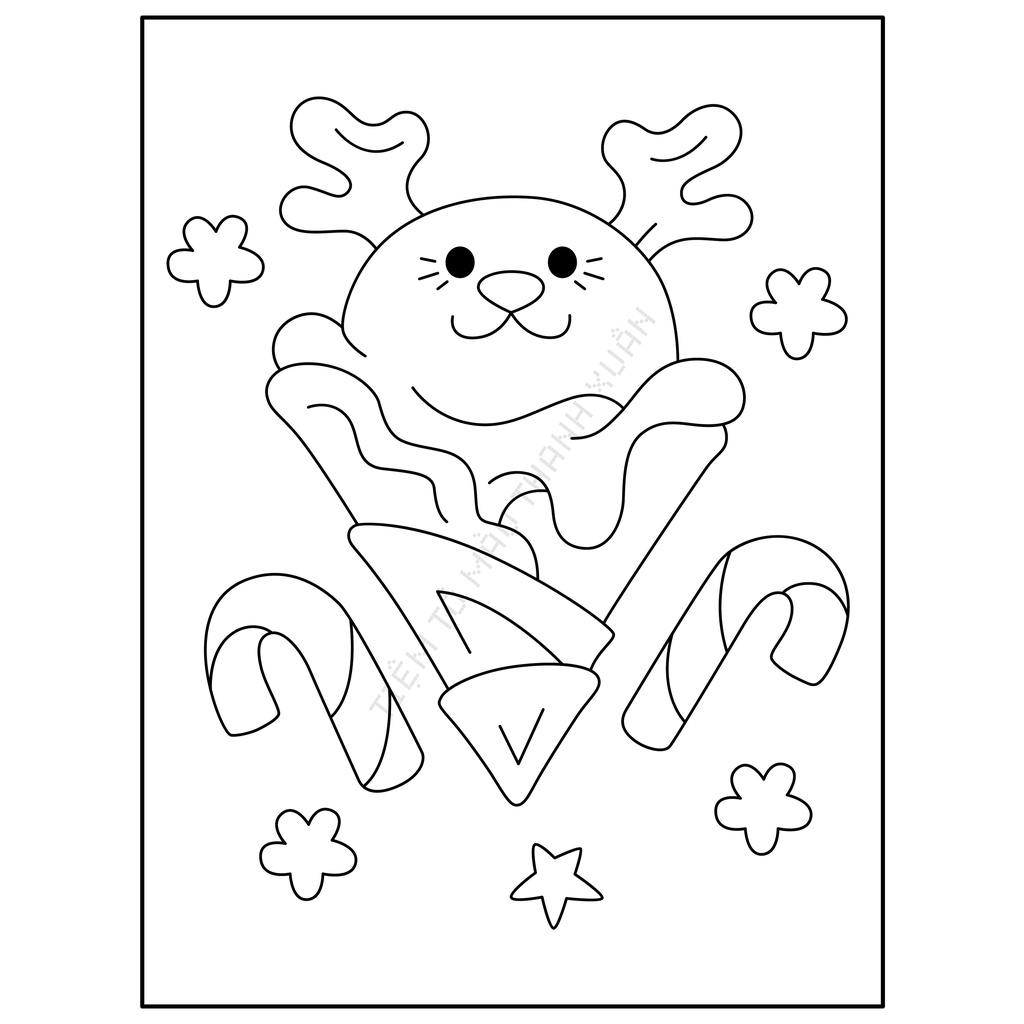 Set 10 Tờ Tranh Tô Màu Hình Ice Cream Động Vật Cute Cho Bé Size A5 Màu Sáp, Màu Chì - Tiệm Tô Màu Thanh Xuân