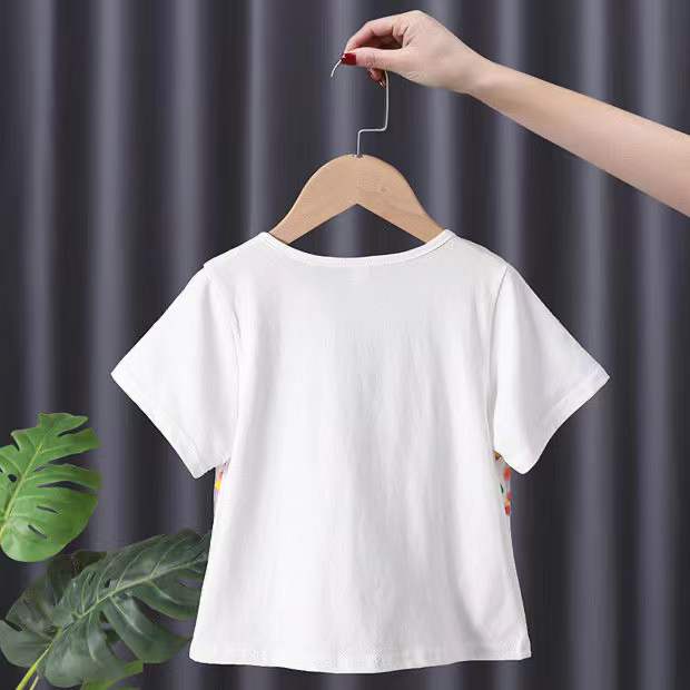 Áo Thun Cotton Phong Cách Hàn Quốc Cho Bé Gái 0-6 Tuổi