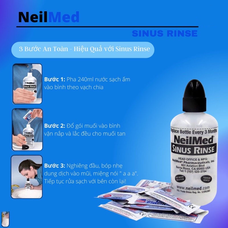 Muối Rửa Mũi Neilmed Sinus Rinse Chính Hãng Nội Địa