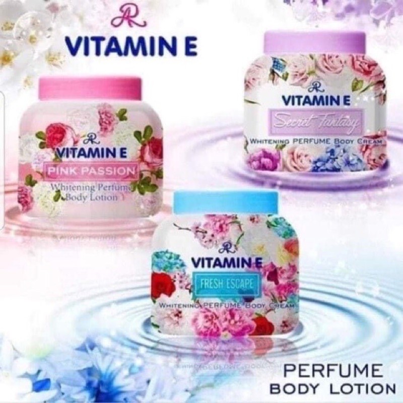 Combo 6 hũ Kem Aron Vitamin E dưỡng thể hương nước hoa siêu thơm  Thái lan 200g