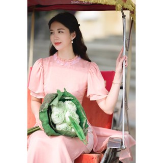áo dài 4 tà màu hồng