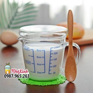 Ly thủy tinh chia vạch 250ml / Cốc uống sữa 250ml