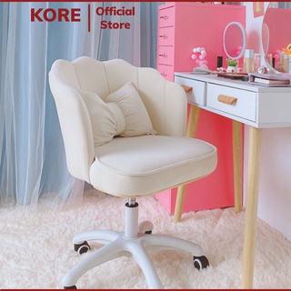 Ghế trang điểm gối nơ chân xoay nâng hạ, Ghế ngồi Salon Spa cao cấp sang trọng