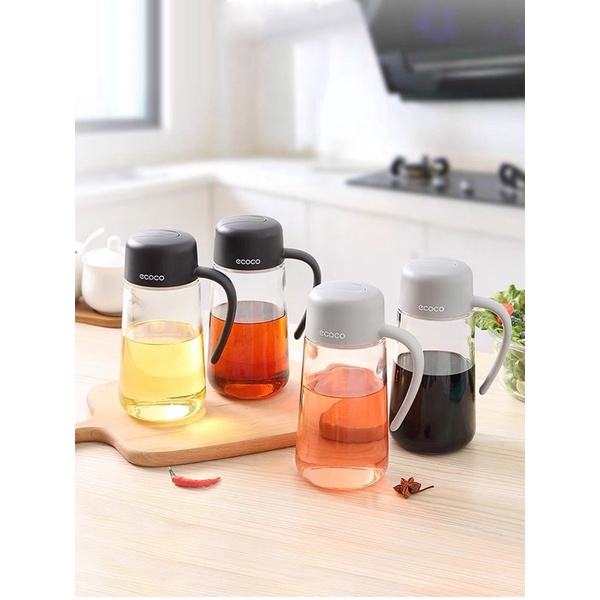 Bình Đựng Dầu Ăn, Nước Mắm, Gia Vị Thuỷ Tinh ECOCO Đóng Mở Tự Động Sang Trọng