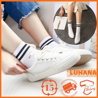 Tất cổ ngắn vớ sọc thuỷ thủ hàn quốc kiểu dáng thể thao kute cho nam nữ màu đen trắng Luhana tất nam vớ nam tất nữ vớ nữ