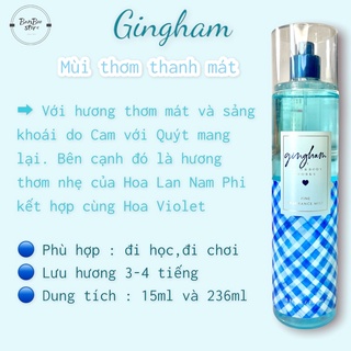 [ GINGHAM ] Xịt thơm toàn thân Bodymist