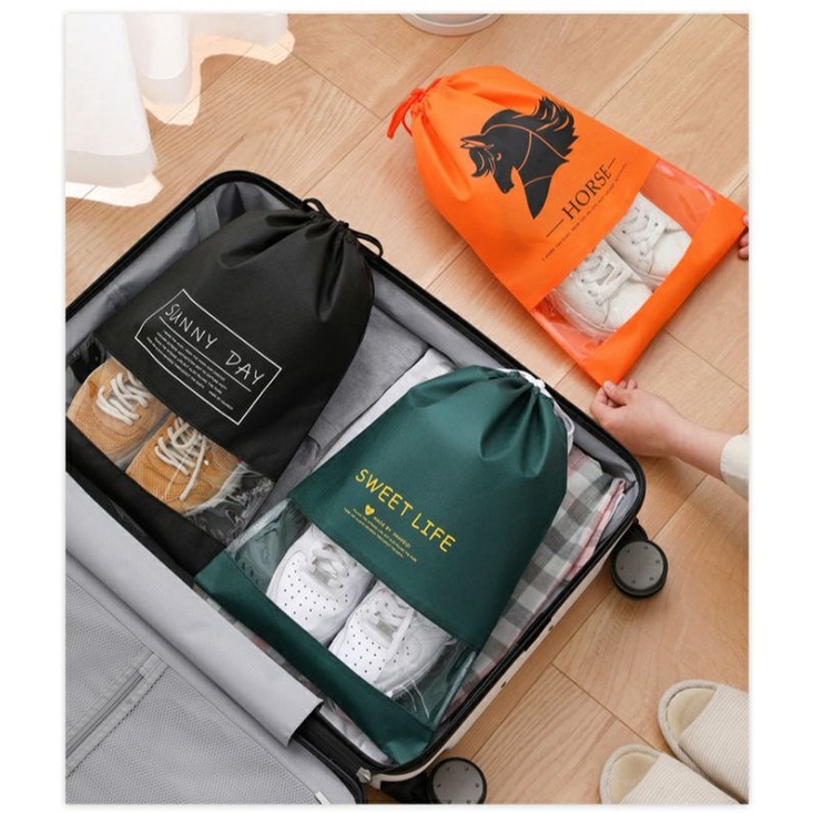 TÚI ĐỰNG BẢO QUẢN GIÀY CAO CẤP CÓ DÂY RÚT ĐA NĂNG TIỆN ÍCH