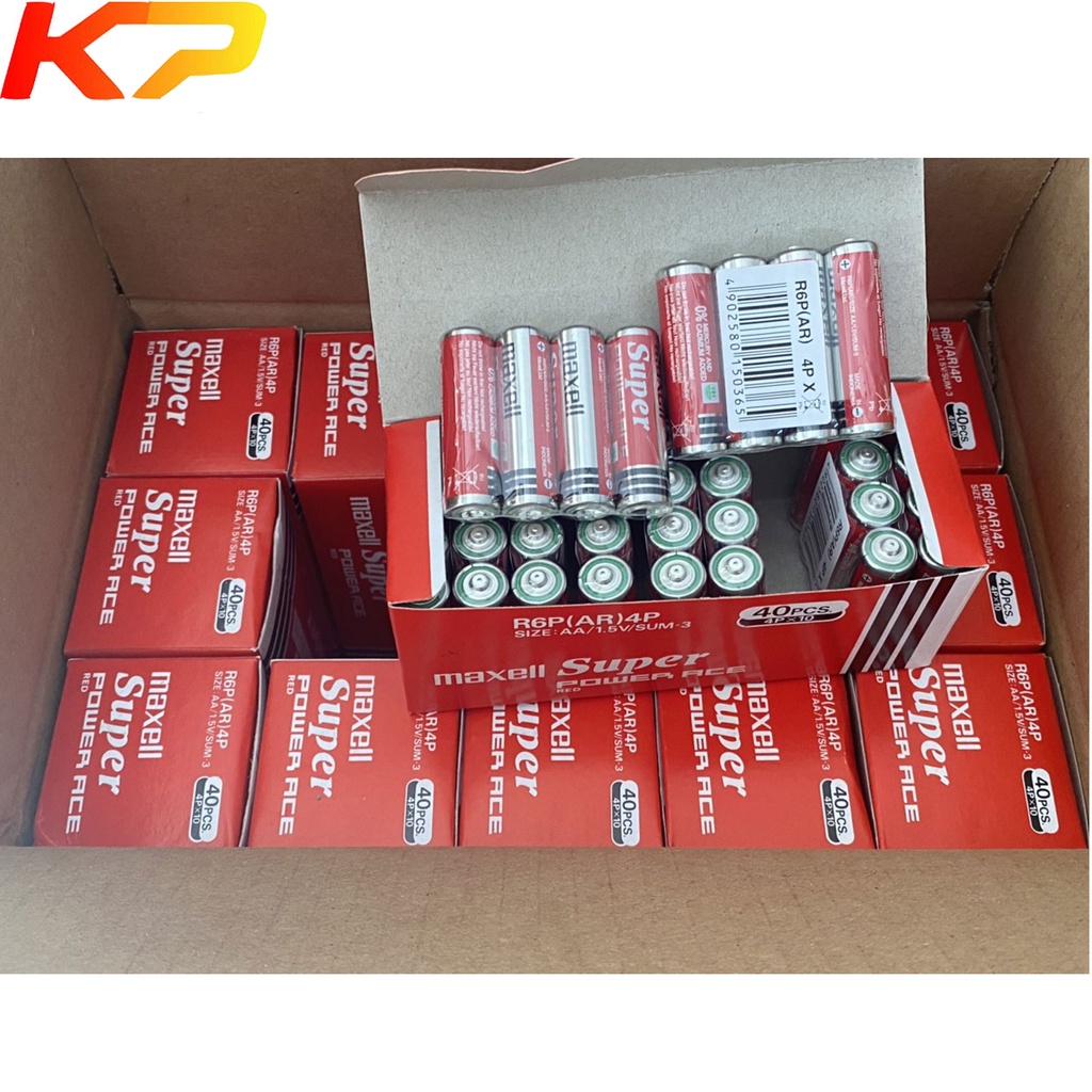 Pin AA 1.5v Maxell R6P4P Super Power ACE _