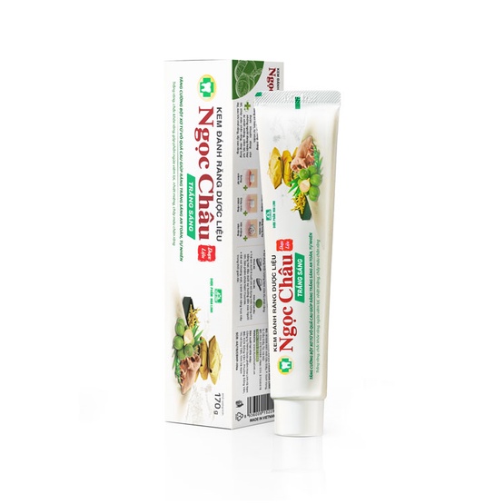 ✔️CHÍNH HÃNG✔️ Kem Đánh Răng Dược Liệu Ngọc Châu Trắng Sáng 170g