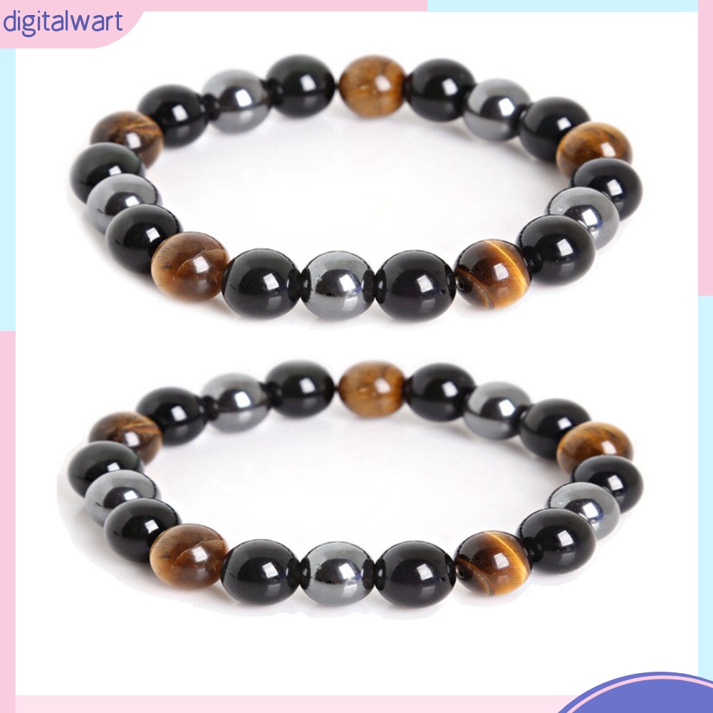 Vòng tay chuỗi hạt đá tròn bóng kiều dáng thời trang cho nam/nữ