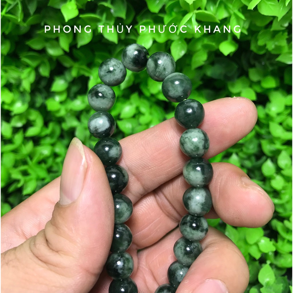 Vòng tay phong thủy ngọc cẩm thạch (Jadeite) 9 li loại vip