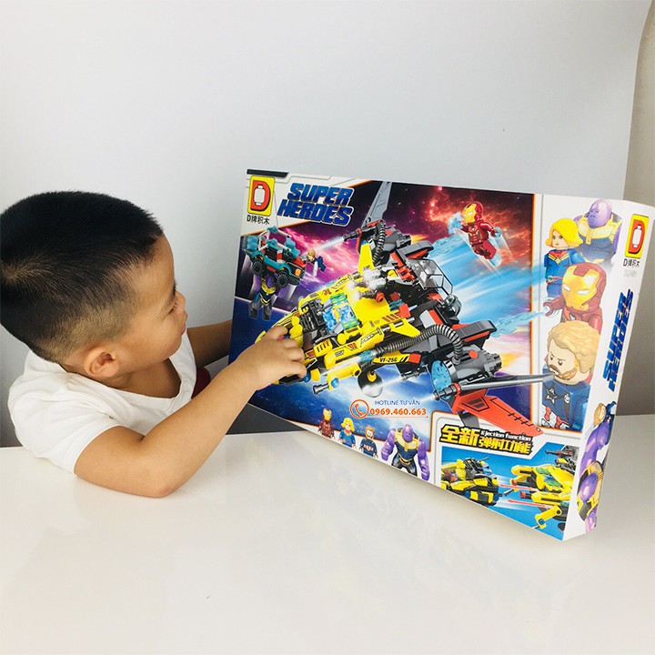 Đồ Chơi Lắp Ráp Lego Ninjago Siêu Nhân DLP4501 Xếp hình Siêu Phi Thuyền End Game Đại Chiến VS Thanos 662 khối. 