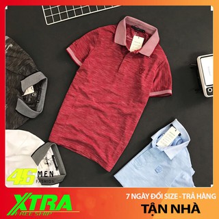 Áo polo nam cổ dệt bo len, vải cá sấu xước thêu logo M MFP365