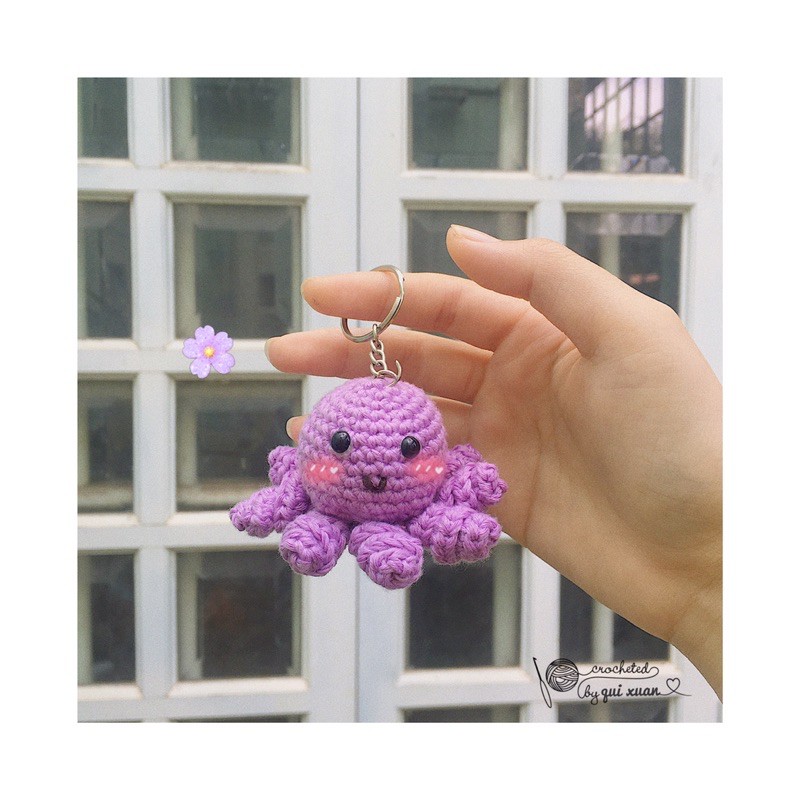 MÓC KHOÁ LEN BẠCH TUỘC XINH l crochetbyspring