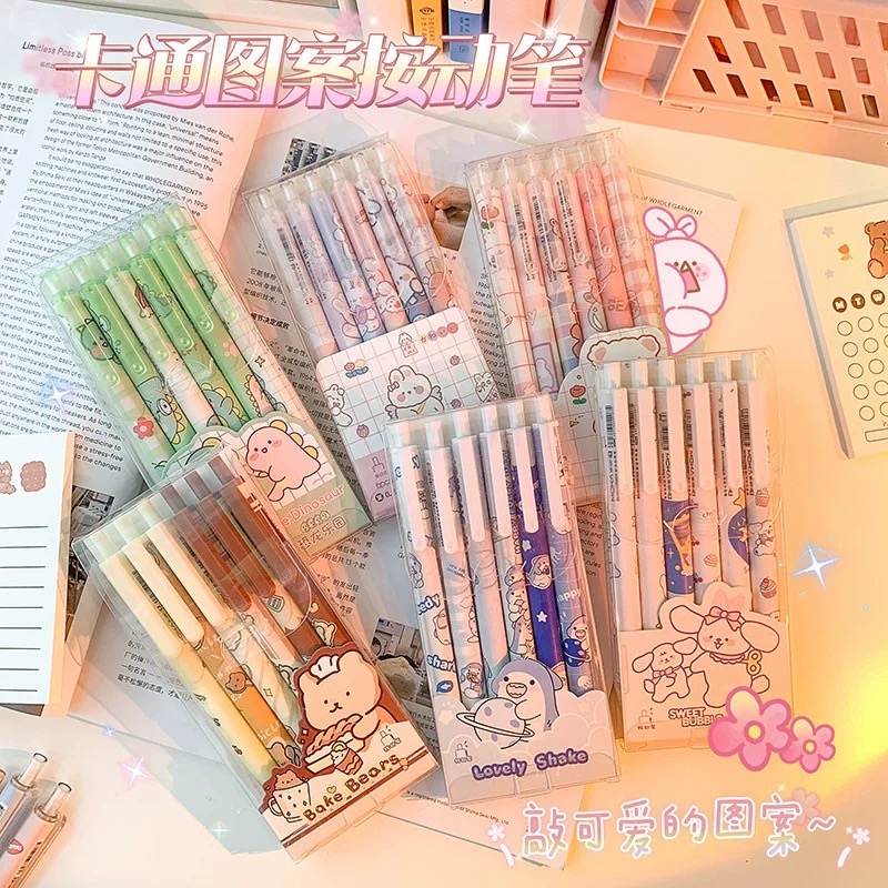 Set 6 bút bi hoạt hình dễ thương