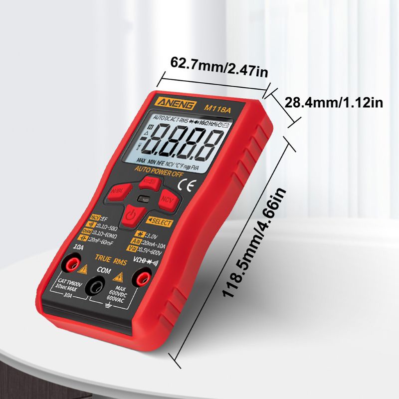 Đồng hồ vạn năng kỹ thuật số WER M118A đếm số tự động kiểm tra RMS AC DC kèm phụ kiện