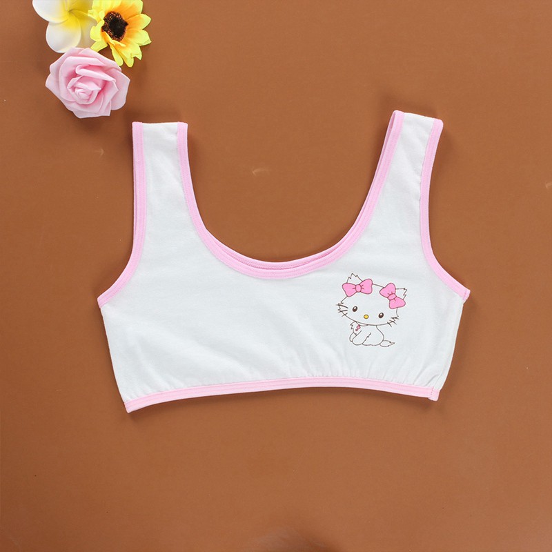 Áo lót cotton mềm mại họa tiết hoạt hình cho bé gái từ 8 đến 16 tuổi