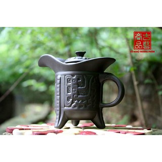 Ấm trà Tướng quân bôi màu đen nhám thanh lịch