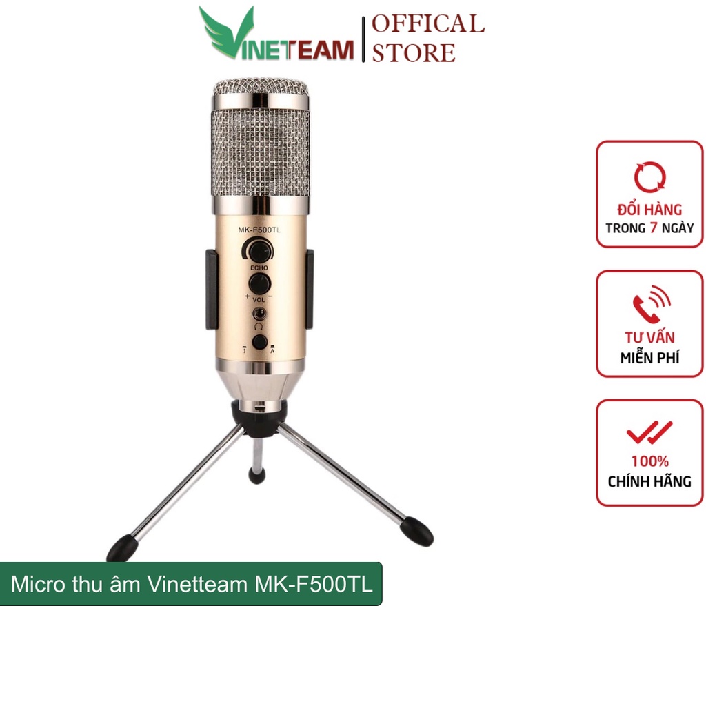 [Mã ELHACE giảm 4% đơn 300K] Micro thu âm livestream karaoke 3 trong 1 Vinetteam MK-F500TL không cần sound card -2885