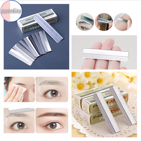 [Hàng mới về] Bộ 10 thanh cạo lông mày bằng thép không gỉ cho người mới bắt đầu