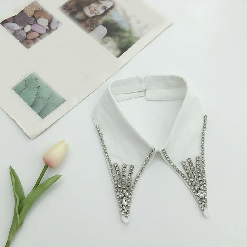 Cổ Áo Rời Đứng Đính Kim Cương Giả Lấp Lánh Cho Búp Bê Nec