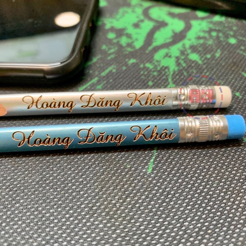 Bộ 10 bút chì khắc tên định vị theo yêu cầu, có đầu tẩy