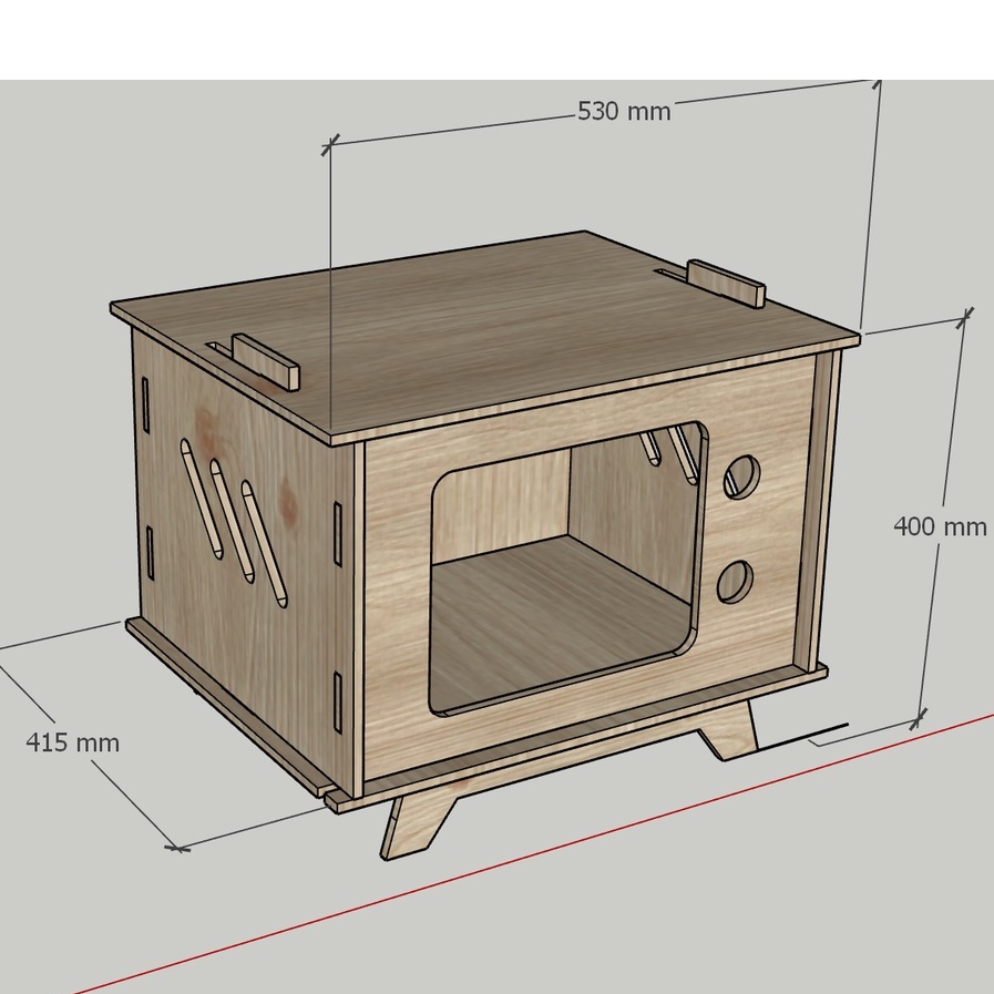 Pet house Nhà cho chó mèo cửa vuông Gỗ MDF 9mm Phủ melamin màu mẫu 3