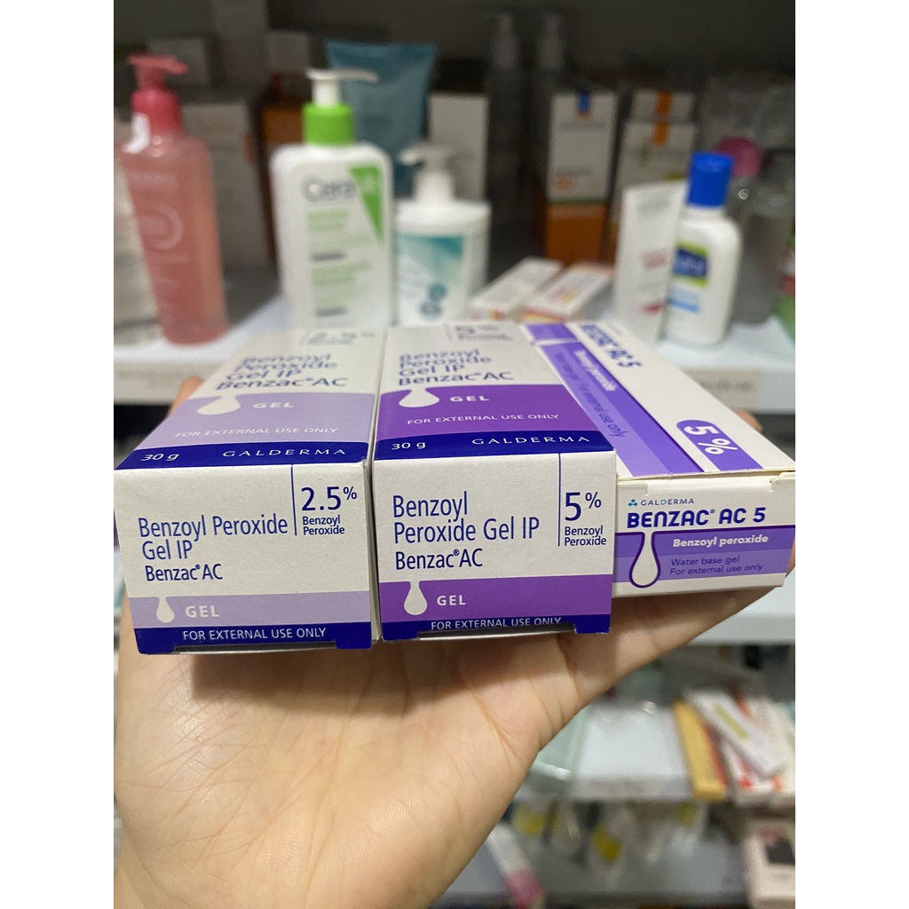 Gel ngừa mụn Benzac Ac 5% 15g chính hãng - benzoyl peroxide 5%