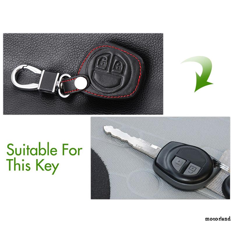 Vỏ bảo vệ chìa khóa bằng da phối kim loại kẽm màu đen cho xe Suzuki SX4 Swift For Grand Vitara Liana