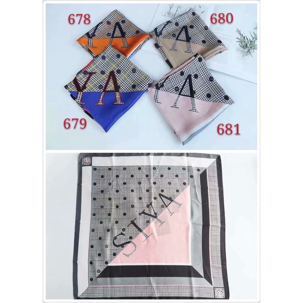 Khăn Choàng Lụa In Hình Vuông 70CM (27.5*27.5 Inches) WJ1026-53