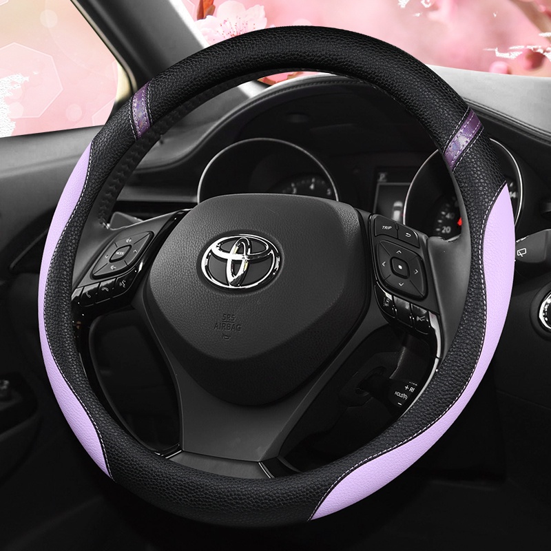 Vỏ Bọc Vô Lăng 38cm Bằng Sợi Carbon Cho Toyota Vios Yaris Camry Corolla Altis Mark X Crown Rav4