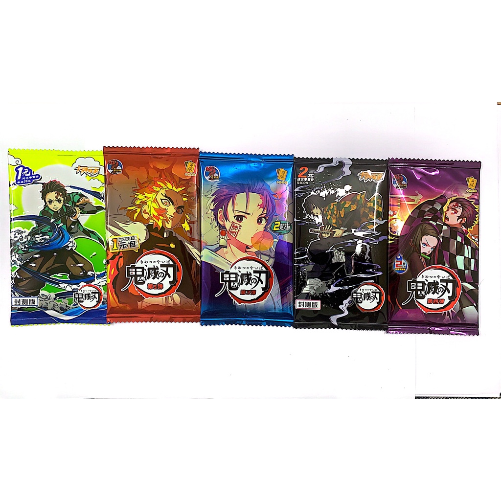 Thẻ nhân phẩm Kimetsu No Yaiba official, 1 pack gồm 5 thẻ, mua 10 tặng 1