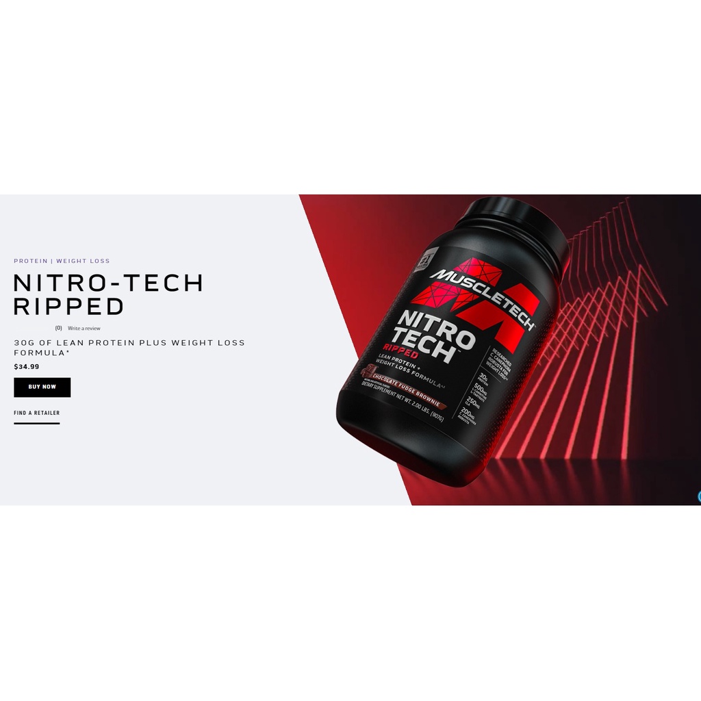 Nitrotech Ripped Sữa Tăng Cơ Bắp Và Đốt Mỡ NitroTech Ripped 4lbs Tăng Cơ Giảm Mỡ - Authentic 100%