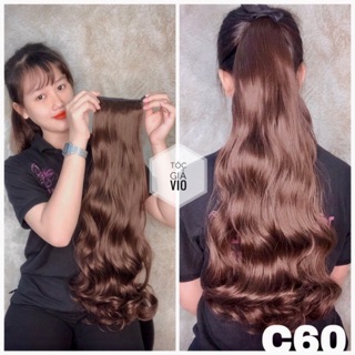 (ĐỌC KĨ MÔ TẢ) - [CAO CẤP] <HÌNH THẬT>TÓC CỘT XOĂN LỌN DÀI 65CM 180G-C60