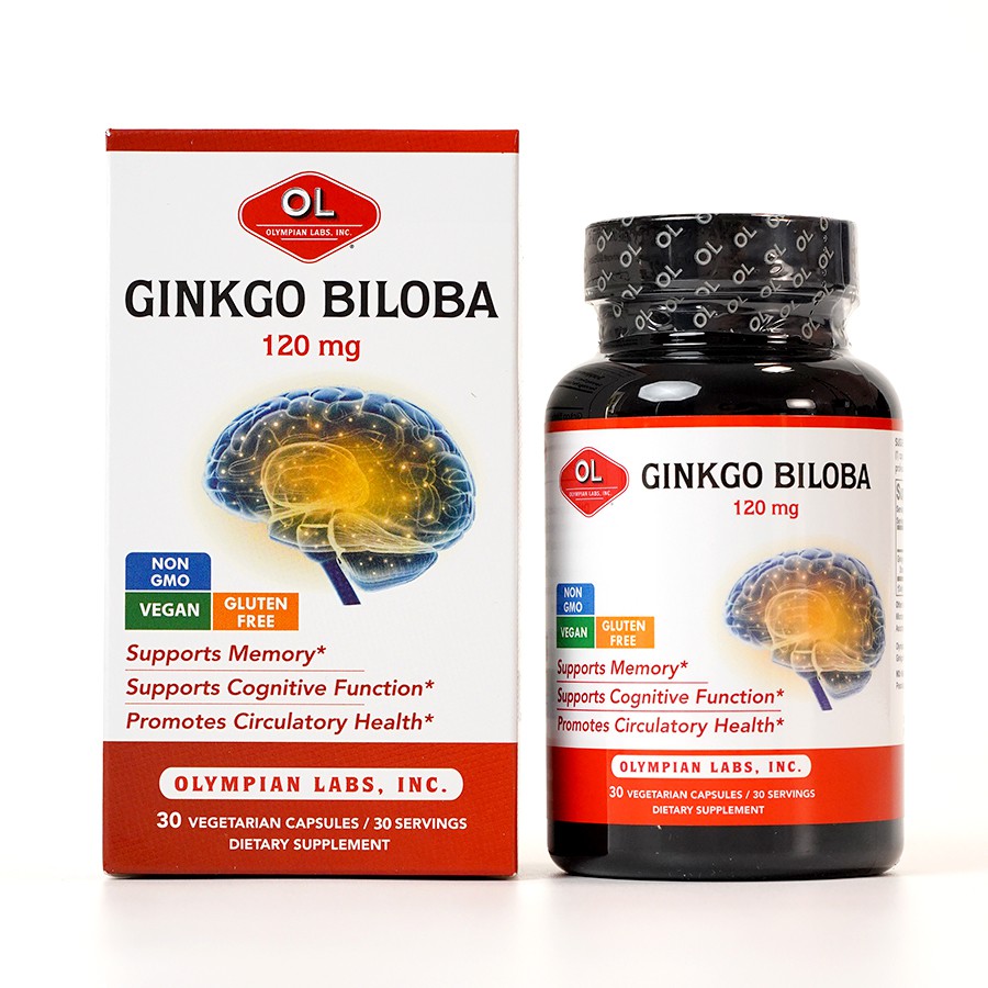 Viên uống bổ não Olympian Labs Ginkgo Biloba 120mg - Hộp 30 viên